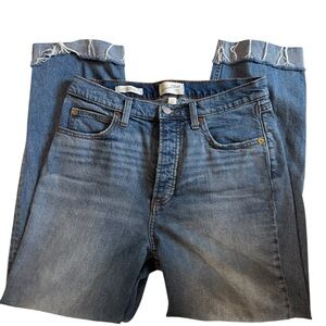 Womens Size 10R Universal Thread Denim Blue Straight Ankle Cuffed Jeans